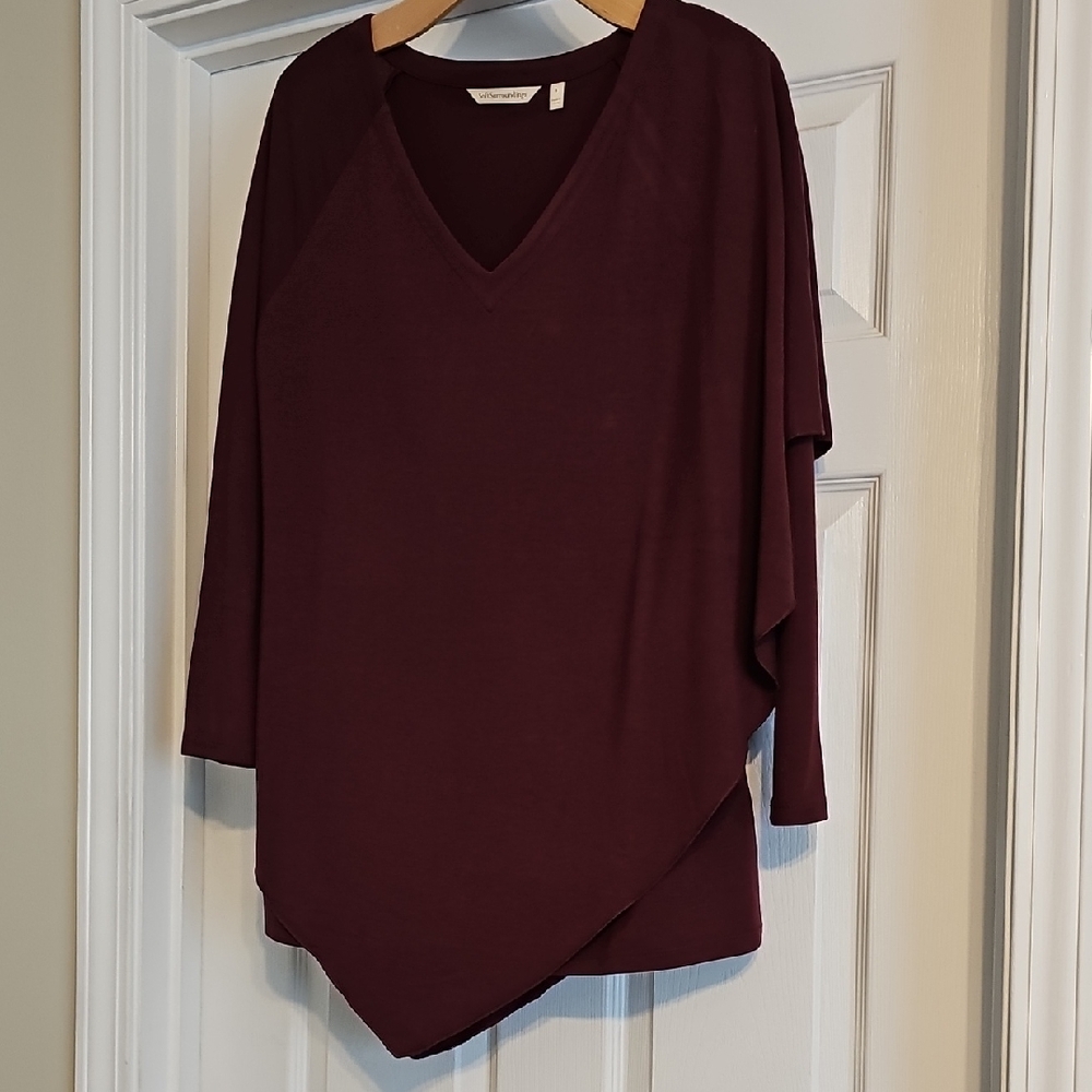 Soft Surroundings Burgundy Blouse
